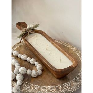 เทียนหอมถั่วเหลืองทำมือในภาชนะไม้สุดหรู - ของตกแต่งบ้านจากไม้ธรรมชาติ เหมาะเป็นของขวัญขึ้นบ้านใหม่ พร้อมฉลาก กลิ่นหอมอโรมาเธอราพี - Product Image 1