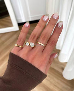 Igi/gia แล็บปลูกวินเทจ14K สีขาวทองแต่งงาน/หมั้นแหวน unisex เพชรของขวัญครบรอบปาร์ตี้กับลูกแพร์ตัดเพชร - Product Image 4