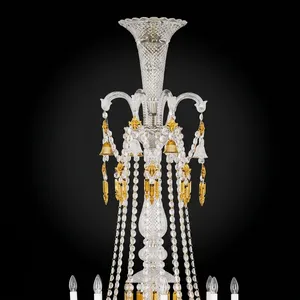 Lustre en cristal importé, 48 lumières, luxe, doré, pour hôtel, villa, maison - Product Image 4