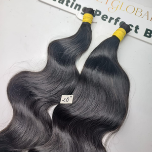 Extensiones de cabello humano RAW ondulado negro natural de buena calidad original 100% a granel - Product Image 3