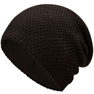 Unisex Knitted Beanie Hat Solid Black 100% Acrylic Handmade <b>Winter</b> <b>Cap</b> Casual Style Adult 56-58CM - Product Image 5