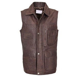 Chaleco de Cuero para Hombre, Edición Premium, de Alta Calidad, Casual, para Invierno, Diseño Personalizable, Transpirable y Resistente al Viento - Product Image 1
