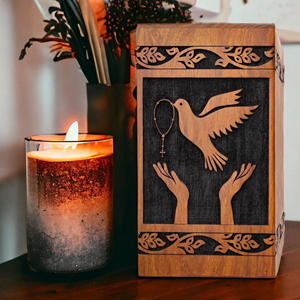 Wooden Memorial Urn with Customized Artwork High Quality Wooden Cremation Urn Manufacturer by AYAANS - Product Image 6