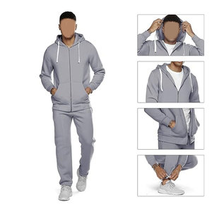 Conjuntos Deportivos para Hombre, 2 Piezas, Traje Casual para Correr, Sudadera con Cierre Completo y Pantalones Deportivos, Cómodos - Product Image 4