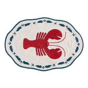 Nautical Handmade <b>Beaded</b> Fish <b>Placemat</b> Oval Dining Table Mat Coastal Seafood Theme Home Decor Accent - Product Image 1