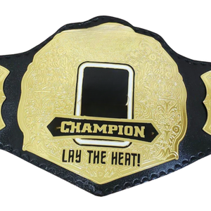 เข็มขัดแชมป์ Lay the Heat ดีไซน์แผ่นทองพร้อมสายสีดำ เข็มขัดสะสมคุณภาพสูง - Product Image 2