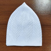 Gorro de Oración Islámico Kufi de Diseño Premium con Malla en Relieve, Gorro Musulmán para Hombre, Gorro de Algodón, Namazi Tupi, Gorros Islámicos