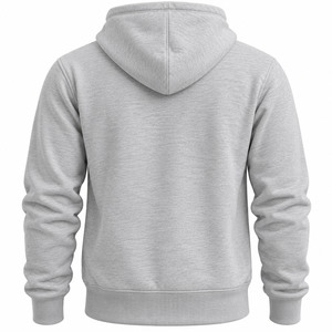 Custom Embossed Design <b>Men</b> Vintage Embossed Logo Hoodie 100% Cotton French Terry Pullover <b>Sweatshirt</b> Light Grey Pullover Hoodie - Product Image 2