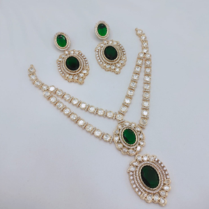 JeweleMarket Women's Gold Plated Crystal Rhinestone Ethnic <b>Beads</b> Wedding Engagement Anniversary Gift Necklace Earring <b>Set</b> - Product Image 3