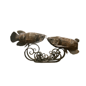 Escultura Artística de Peces en Hierro Forjado, Decoración Tradicional Moderna para el Hogar, Artesanía, Regalos, Feng Shui, Diseño 3D Personalizable - Product Image 3