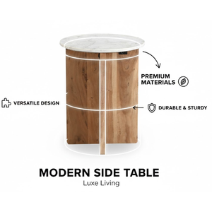 Table d'appoint en bois Foresta |   Table d'appoint moderne en bois massif |   Utilisation pour salon, chambre, bureau à domicile, hôtel |   Conception durable - Product Image 5