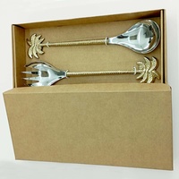 Nieuwe Ontwerp Roestvrij Staal Designer Gouden Palm Boom Handvat Salade Serving Fruit & Vegetable Gereedschap Royal Ontwerp Sets