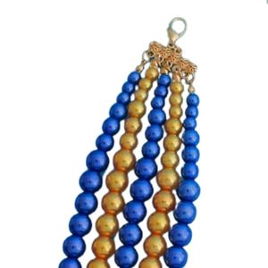 Ensemble de colliers personnalisés bleu et or avec lettres grecques, bijoux fantaisie, pendentif tendance, cadeau pour événements de sororité et fêtes - Product Image 6