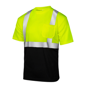 T-shirt de travail haute visibilité respirant à manches courtes avec logo et taille personnalisés, vêtements de travail réfléchissants pour hommes - Product Image 1