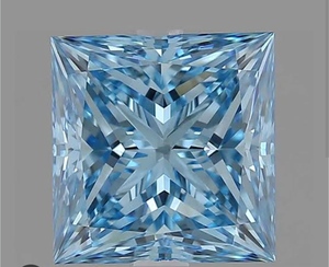 Diamant de laboratoire bleu vif taille princesse, certifié IGI, pierre CVD non montée pour la fabrication de bijoux - Product Image 2