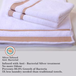 Serviette de bain blanche de luxe en coton éponge, séchage rapide, très absorbante, écologique, usage premium - Product Image 3