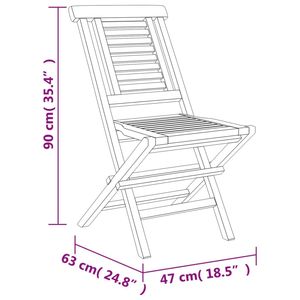 Ensemble de 6 chaises pliantes de jardin en teck massif, mobilier de jardin durable, design standard - Product Image 5