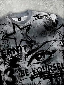 Men's Slim Fit <b>Y2K</b> Blank Design Solid Pattern Short Sleeve Crew Neck Streetwear T-<b>Shirt</b> - Product Image 3