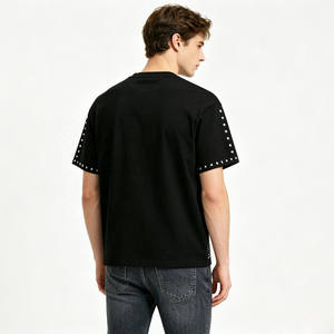 Custom Rhinestone T <b>Shirt</b> Men <b>Studded</b> Sleeve Graphic Streetwear Oversized Casual Fashion Tee Custom Crystal Rhinestone T <b>Shirt</b> - Product Image 3