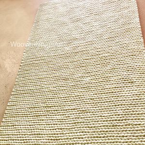 Alfombra de punto grueso hecha a mano, alfombra de lana gruesa, alfombra suave y acogedora para el suelo, alfombra vintage para decoración del hogar, lavable y acolchada - Product Image 5