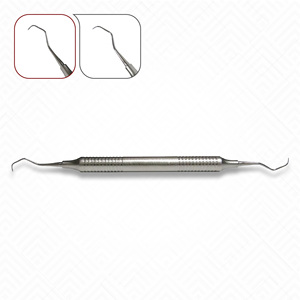 Cureta Gracey estándar 3/4 de doble punta, raspador dental de 10 mm con mango hueco de acero inoxidable quirúrgico para dientes anteriores, para clínicos - Product Image 3