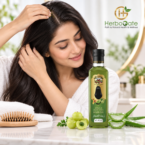 Aceite Capilar Herbal de AMLA y Aloe Vera para el Cuidado Diario del Cabello, Textura Suave, Sensación Ligera, Fórmula Nutritiva, OEM - Product Image 4