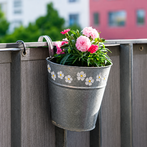 Maceta Colgante de Metal Galvanizado para Balcón, Jardinera para Barandilla, Maceta de Pared para Plantas de Jardín - Product Image 3