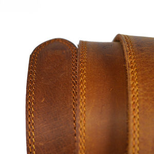 Cinturón de cuero de búfalo para hombre, estilo vintage, correa de cuero resistente, hebilla metálica personalizada, accesorio de moda de lujo - Product Image 2