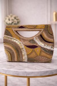 Bolso de mano con solapa y cuentas geométricas para mujer, bolso de mano para fiesta con correa de cadena en verde, negro y blanco - Product Image 6