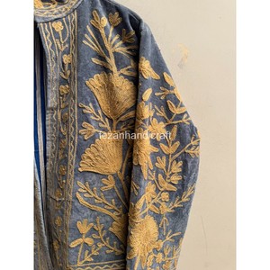 Unisex <b>Women's</b> Party Wear Two Side Handmade Boho <b>Velvet</b> Quilted Floral Embroidery <b>Women's</b> Winter Inside Cotton Lining <b>Jacket</b> - Product Image 4