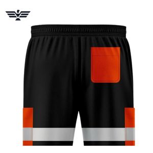 Pantalones Cortos de Seguridad de Trabajo de Poliéster Fluorescente de Alta Visibilidad Personalizados con Cinta Reflectante |   Pantalones Cortos de Alta Visibilidad para Trabajo Industrial - Product Image 3