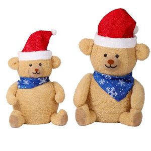 Juego de 2 Osos de Peluche Iluminados, Decoraciones Navideñas, 60 LED Blancos Cálidos Preiluminados, Decoración Navideña para Exteriores, Figuras y Juguetes Navideños - Product Image 1
