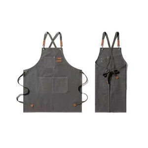 ผ้ากันเปื้อนครัวหนังและผ้าใบแบบสั่งทำสำหรับผู้หญิง ผู้ชาย เชฟ ช่างทำผม ร้านอาหาร บาร์ ร้านค้า คาเฟ่ - Product Image 4