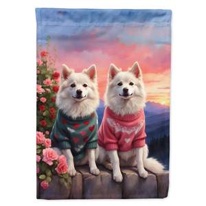 American Eskimo Two Hearts Multicolor <b>Garden</b> <b>Flag</b> Mailbox Decorative Yard Banner for Patio Artwork for Flower Beds - Product Image 1