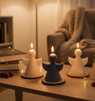 Maßgefertigte Form Handgemachte Paraffin-Wachs Lavendel-Duftkerze Ungiftige Kunstkerze Minimalistische Wohndekor-Geschenkidee für Weihnachten und Muttertag