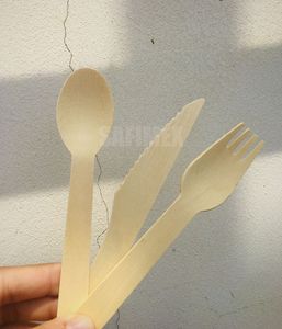 Juego de Cubiertos Desechables de Bambú al por Mayor, Cuchillo, Cuchara, Tenedor, Ecológicos para Comida Rápida, Cocina, Hotel, Camping, OEM, Marca Privada - Product Image 4