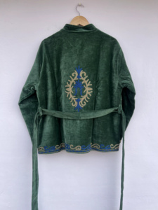 Hand Embroidered Suzani Velvet Bomber <b>Jacket</b> <b>Reversible</b> Boho Vintage Short Coat Colorful Ethnic Floral Pattern Cotton Filled All - Product Image 3