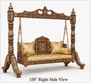 Columpio Antiguo de Primera Calidad para Decoración del Hogar, Estilo Maharaja, de Madera de Teca, Hecho a Mano, Completamente Tallado, Oonjal para Sala de Estar - Product Image 3
