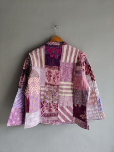 Quilted <b>Patchwork</b> <b>Jacket</b> Women's Mandarin Collar Full Sleeve Cotton Autumn Style Regular Length Patch Designs gift for her - Product Image 6