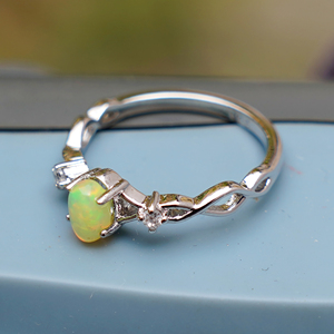 Natural Ethiopian Opal 925 Sterling Silver <b>Ring</b> Handmade Fire Opal Gemstone <b>Ring</b> for Women Wedding Engagement Fine Jewelry - Product Image 2