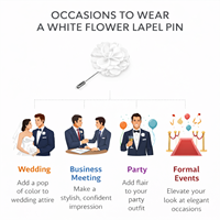 Elegante Pin de Solapa de Flor para Hombre, de Aleación de Zinc Esmaltada, Duradera y Sin Níquel |   Boutonnière para Boda, Broche para Solapa de Traje de Novio |   Blazer Formal