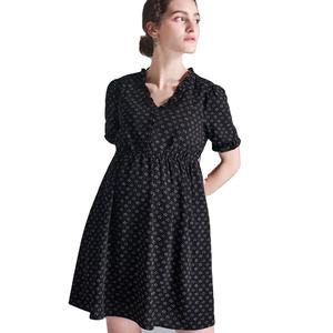 Vestido de Verano Casual Bohemio Estampado Sexy Dulce y Lindo de Rayón Liso con Manga Corta para Maternidad, Playa, Bohemio, Floral, para Mujer - Product Image 1