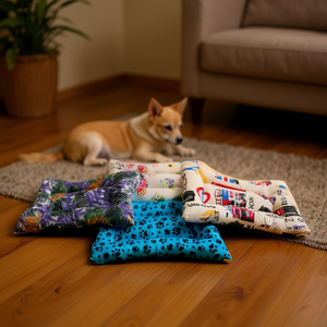 Coussin pour chien Yommy 50x70 cm, lit pour animaux de compagnie rectangulaire doux avec motif de dessin animé pour petits chiens, utilisation intérieure toutes saisons - Product Image 3