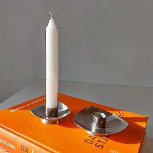 Golden <b>Brass</b> <b>Candlestick</b> <b>Holder</b> with Tray Heat Resistant for Home Decoration - Product Image 2