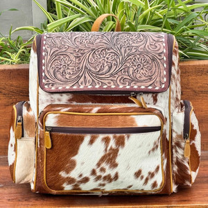กระเป๋าใส่ผ้าอ้อมผู้หญิง, กระเป๋าหนังวัวทำด้วยมือแบบตะวันตกสำหรับเดินทาง - Product Image 4