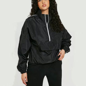 Chaquetas Cortavientos para Mujer con Estampado Invernal de Último Diseño / Chaqueta Cortavientos para Mujer con Cierre Completo Personalizada en Color Sólido - Product Image 2