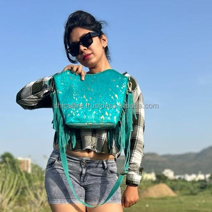 Nouveau Style occidental cheveux sur cacher fourrure daim cuir frange sac haute qualité Boho femmes fourrure cuir Unique moyen Concho frange sacs - Product Image 5