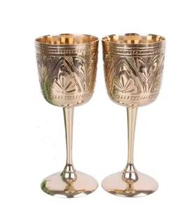 Gobelets à vin en métal poli lisse, verres personnalisés, gobelets à pied en métal, gobelets à vin en acier inoxydable, vente en gros - Product Image 4