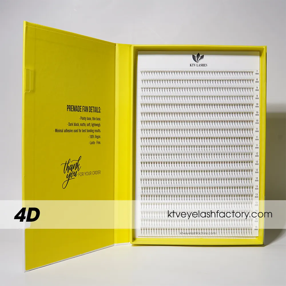KTV pestañas muestra gratis alta calidad OEM 5D 6D XL bandeja ventiladores prefabricados Base puntiaguda extensiones de pestañas hechas a mano Promades ventilador gran oferta