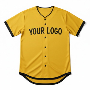 Maillot de baseball personnalisé, impression par sublimation, vêtements d'équipe, respirant, séchage rapide, maille unisexe, polyester, col en V entièrement boutonné - Product Image 5